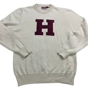 The COOP Harvard University Ivory Knit Sweater, Size S, 100% Cotton Cream